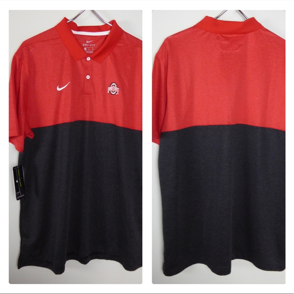 Nike Standard Fit Colorblock OSU Buckeyes Polo NWT